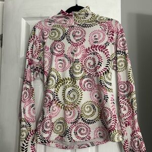 Patterned Athleta quarter zip long sleeve top